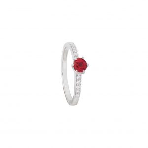 orange spinel white gold solitaire ring