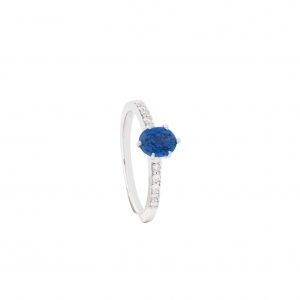 sapphire white gold solitaire ring