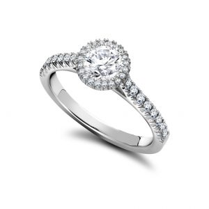 brilliant cut diamond micro set platinum cluster ring